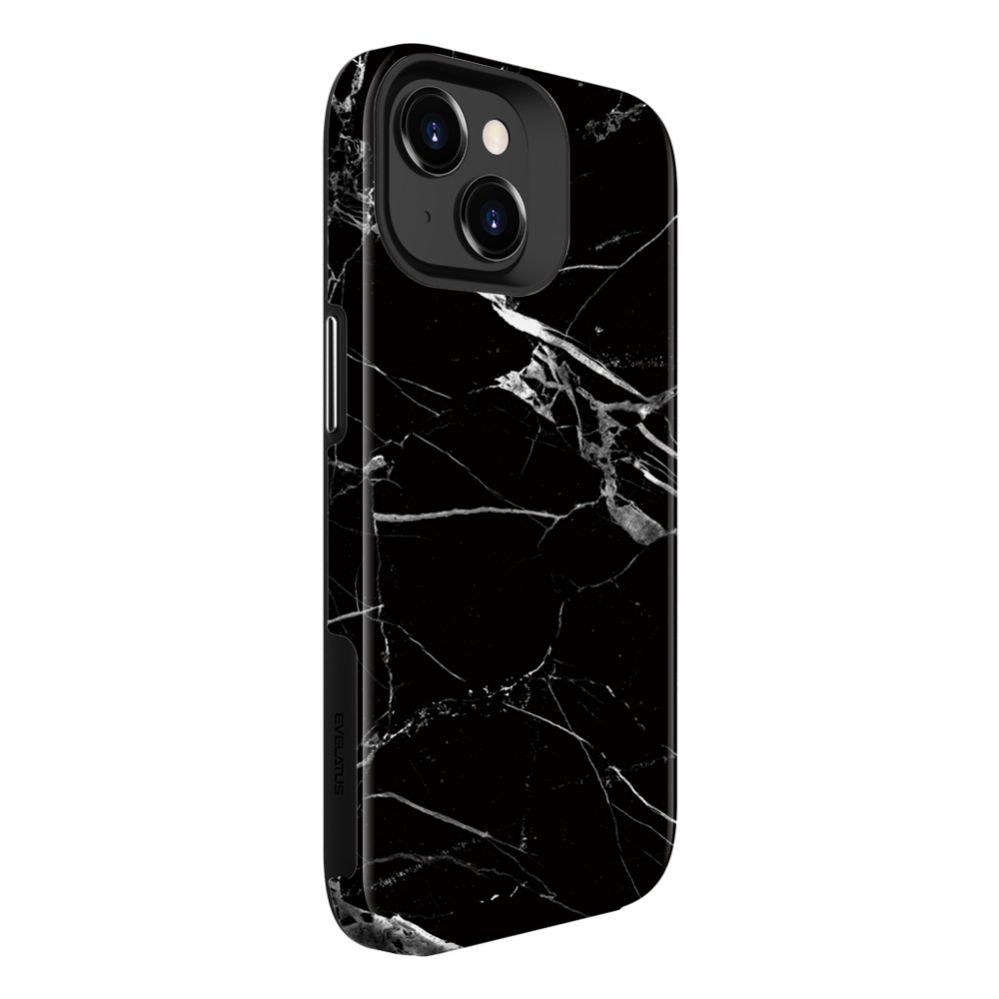 Back panel cover Evelatus Apple iPhone 15 Plus Armor case TPU+PC Customized Print Design Marble Black