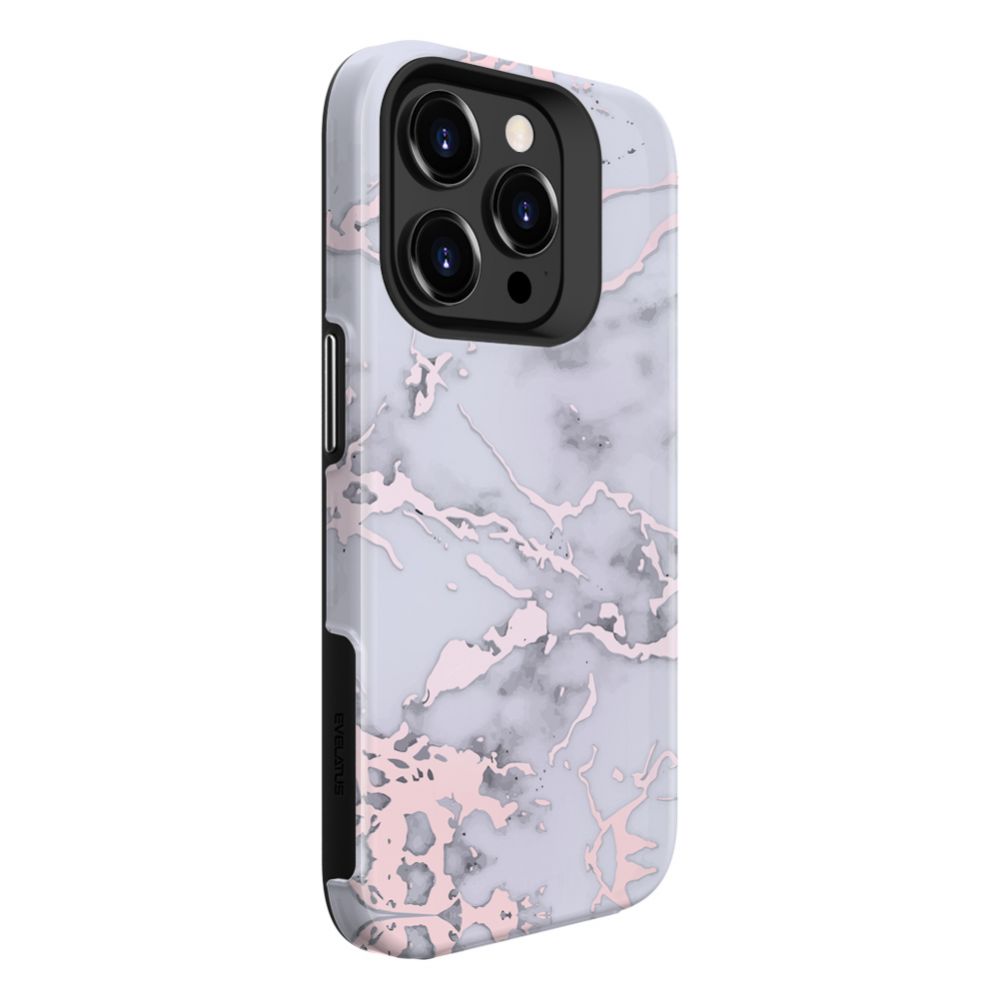 Чехол на заднюю панель Evelatus Apple iPhone 15 Pro Max Armor case TPU+PC Customized Print Design Marble Silver