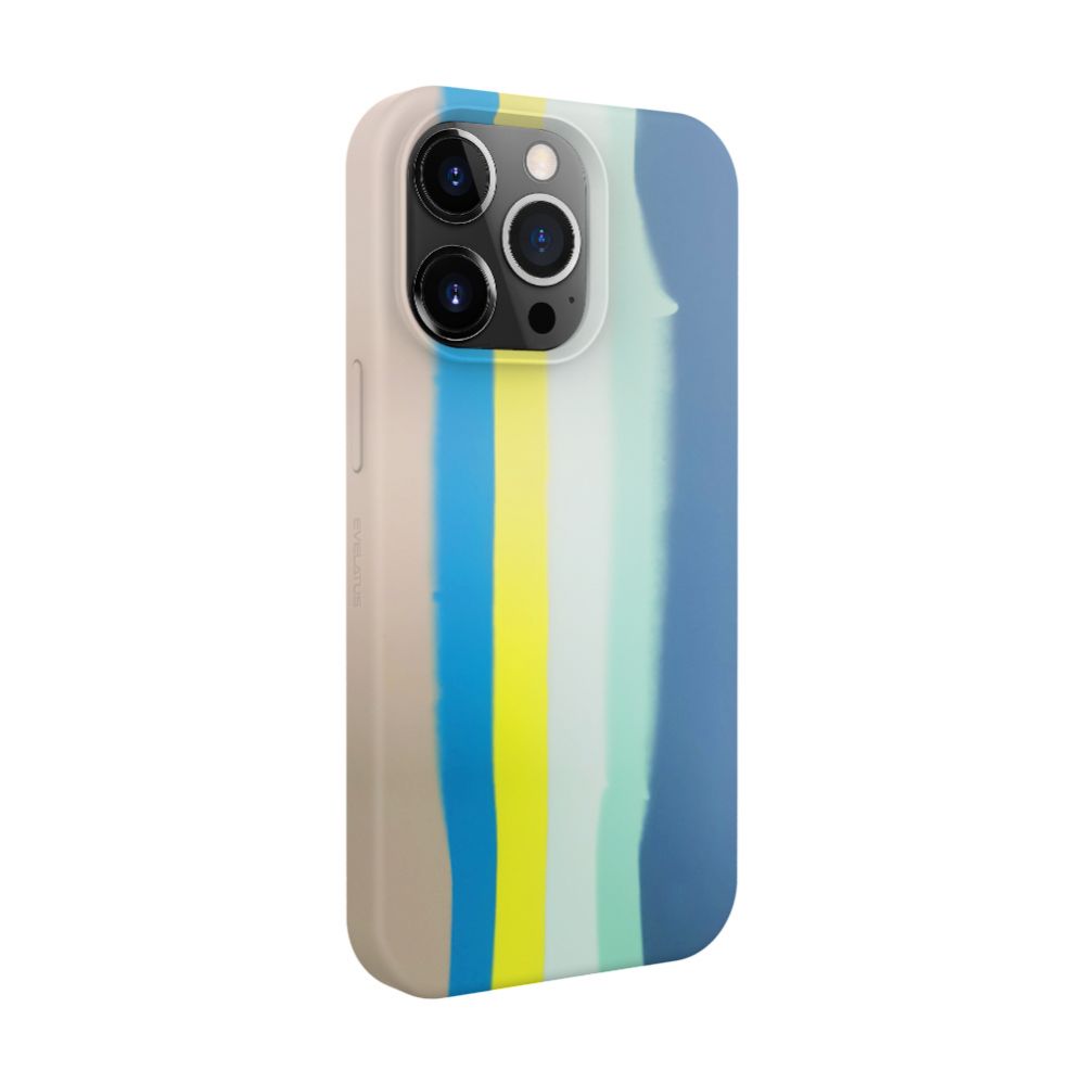Чехол на заднюю панель Evelatus Apple iPhone 15 Pro Max Silicone case Multi-Colored Blue Pink