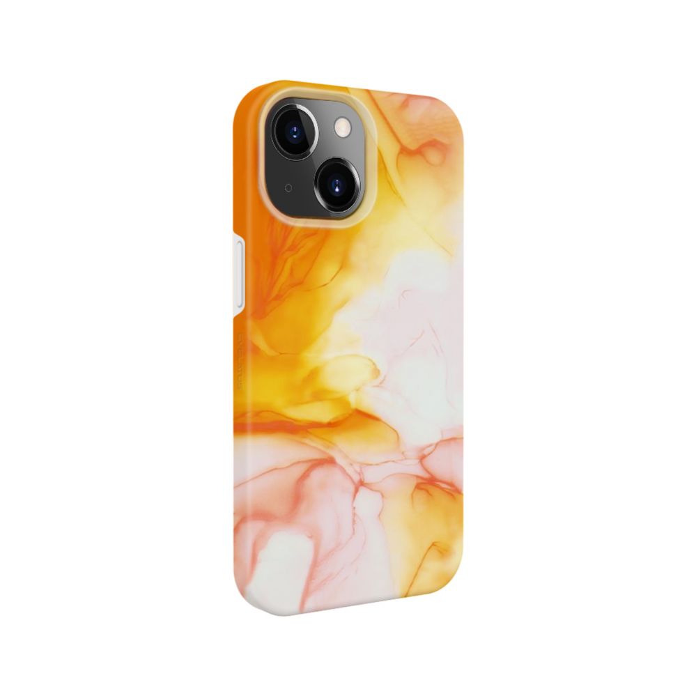 Back panel cover Evelatus Apple iPhone 15 Premium Silicone case Customized Print Orange