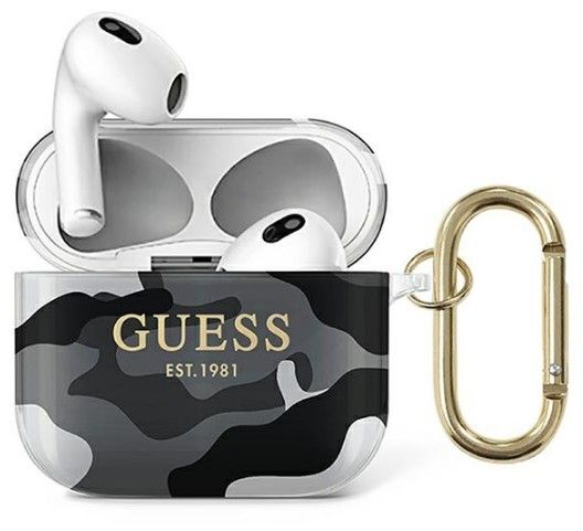 Чехол для наушников Guess Apple AirPods 3 cover Camo Collection Black White