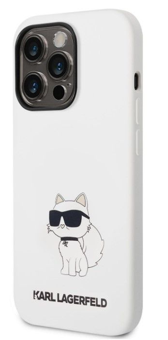 Чехол на заднюю панель Karl Lagerfeld Apple iPhone 14 Pro Liquid Silicone Choupette NFT Case White