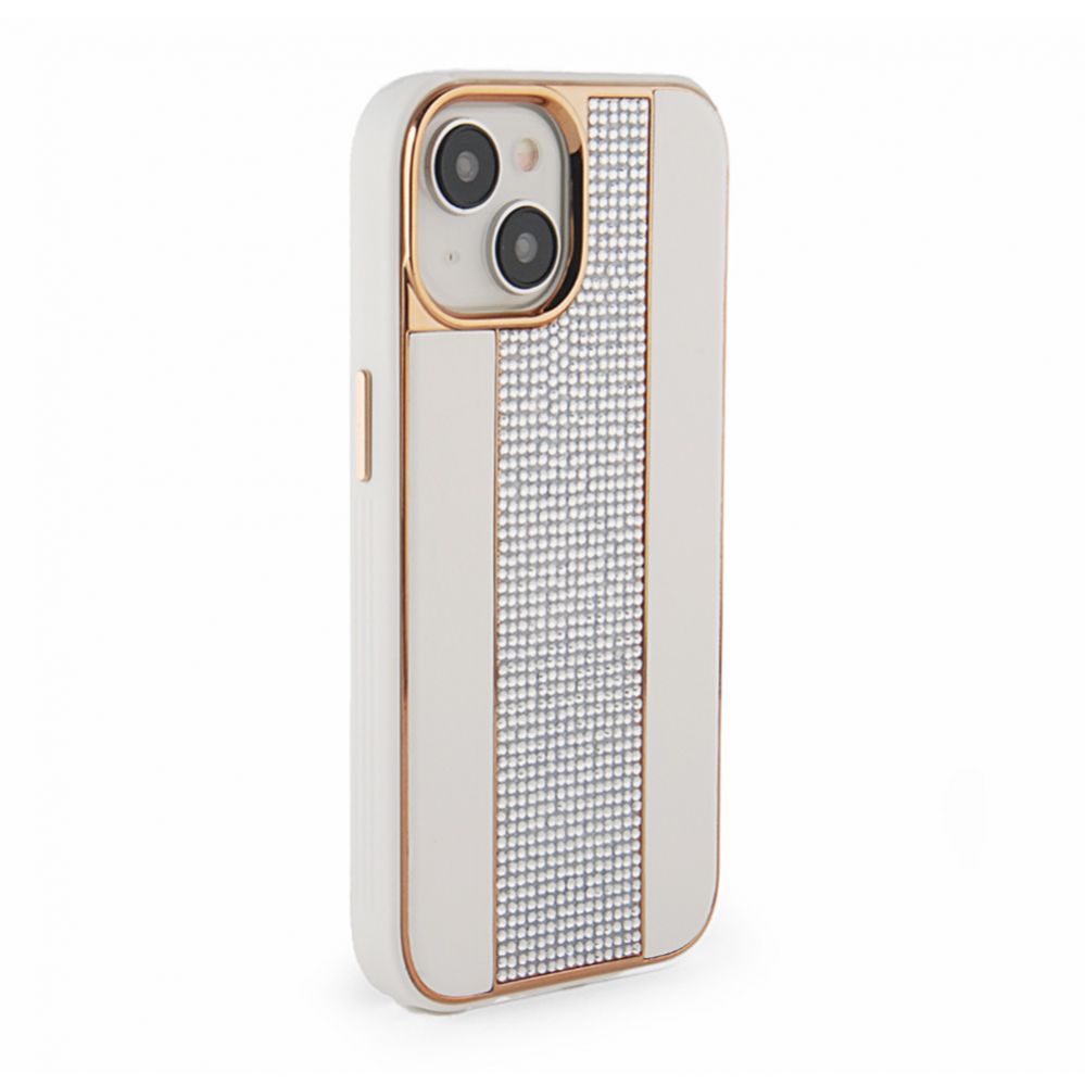 Чехол на заднюю панель iLike Apple iPhone 15 Diamonds and Leather Case White