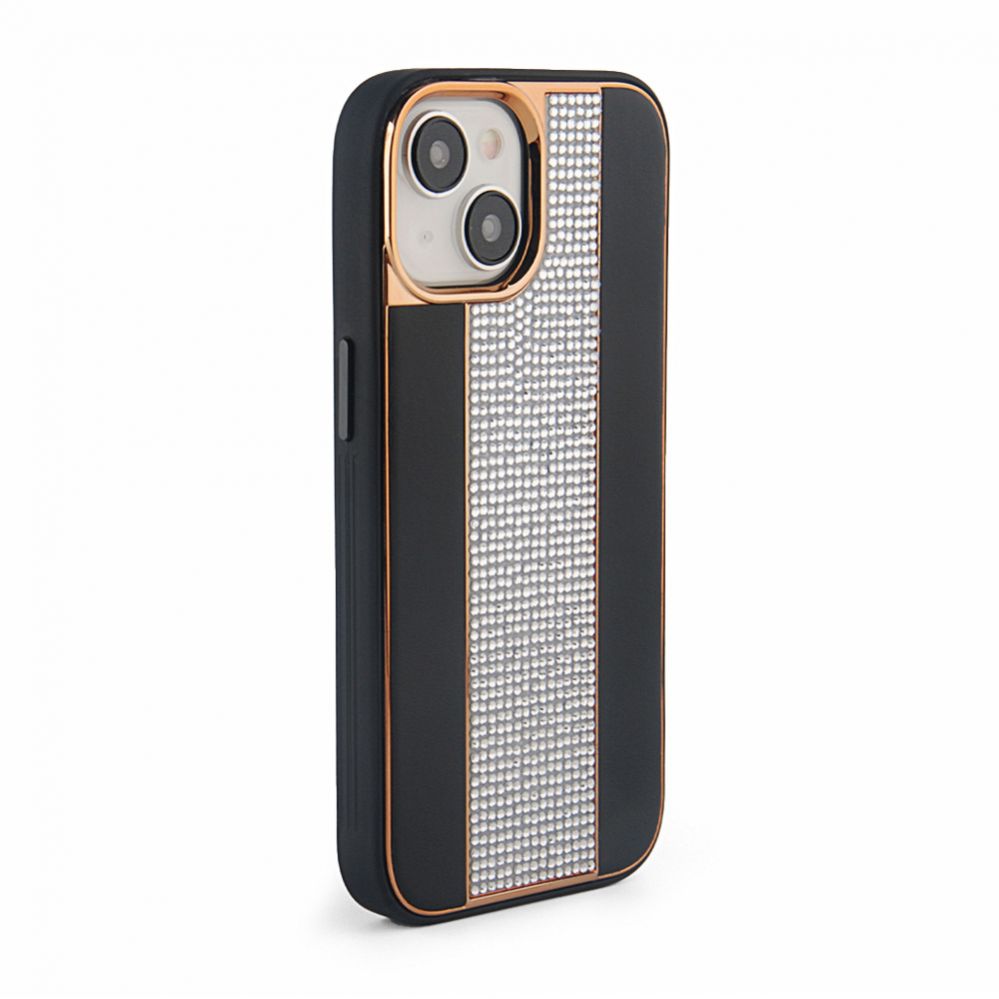 Чехол на заднюю панель iLike Apple iPhone 15 Diamonds and Leather Case Black