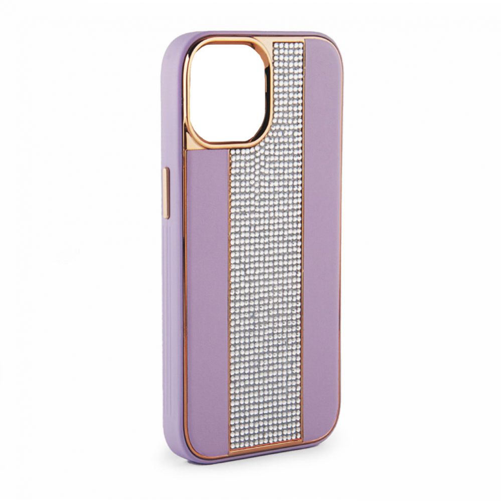 Tagakaaned iLike Apple iPhone 15 Pro Diamonds and Leather Case Pink Sand