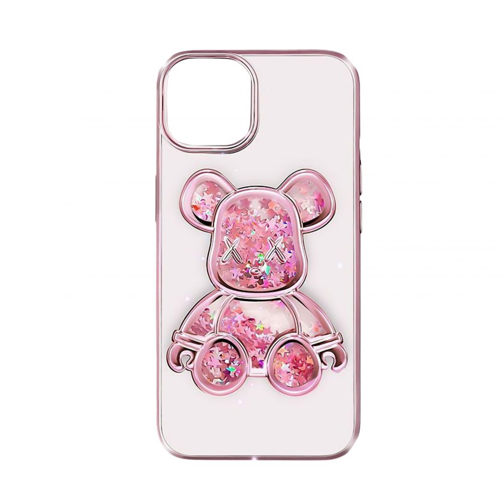 Чехол на заднюю панель iLike Apple iPhone 14 Silicone Case Print Desire Bear Pink