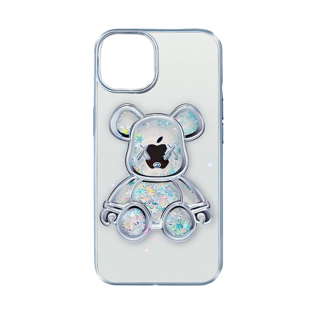 Tagakaaned iLike Apple iPhone 15 Silicone Case Print Desire Bear Silver