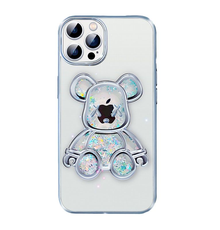 Tagakaaned iLike Apple iPhone 15 Pro Max Silicone Case Print Desire Bear Silver