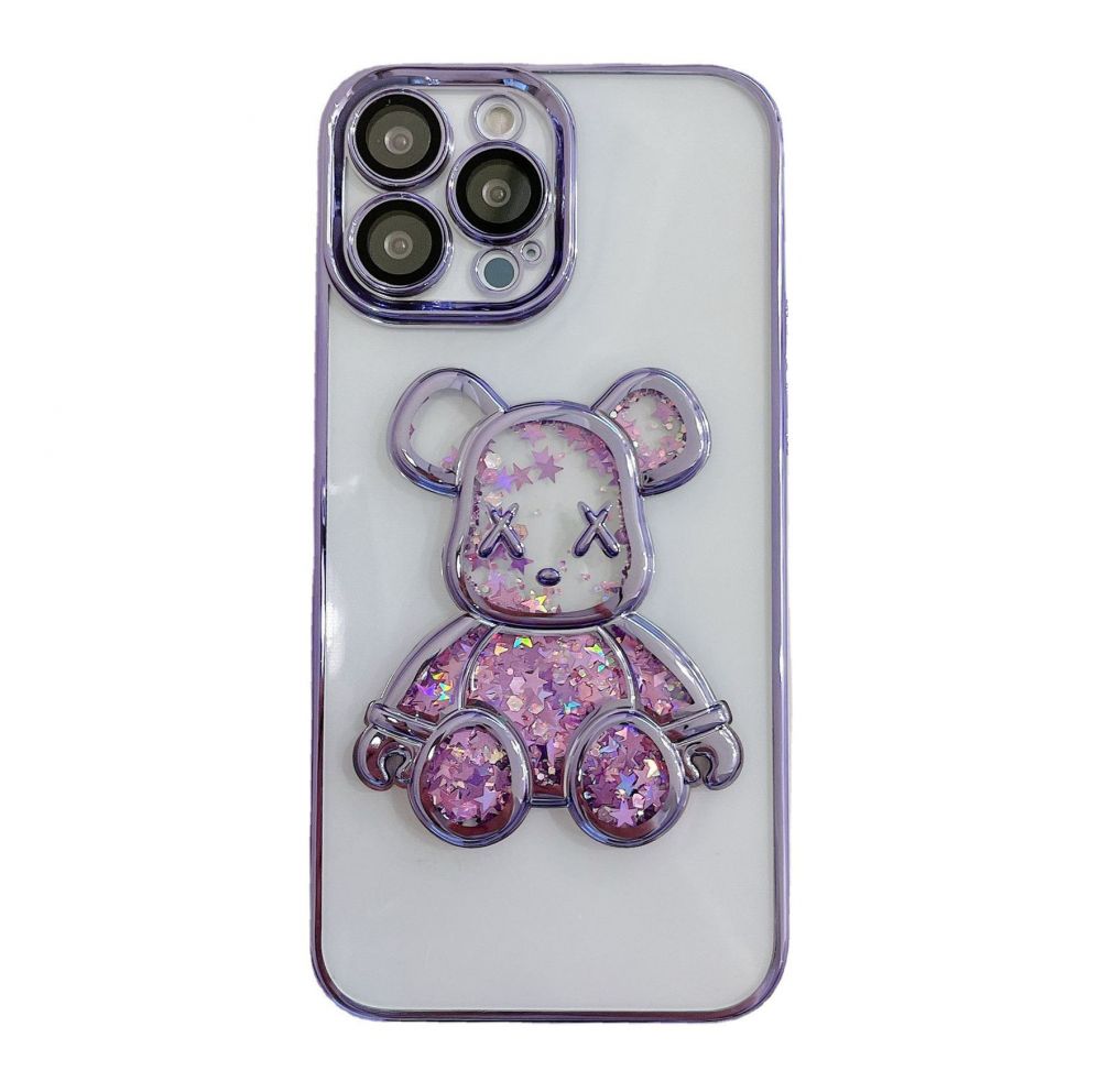 Back panel cover iLike Apple iPhone 15 Pro Max Silicone Case Print Desire Bear Purple