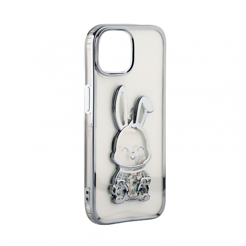 Tagakaaned iLike Apple iPhone 15 Silicone Case Print Desire Rabbit Silver