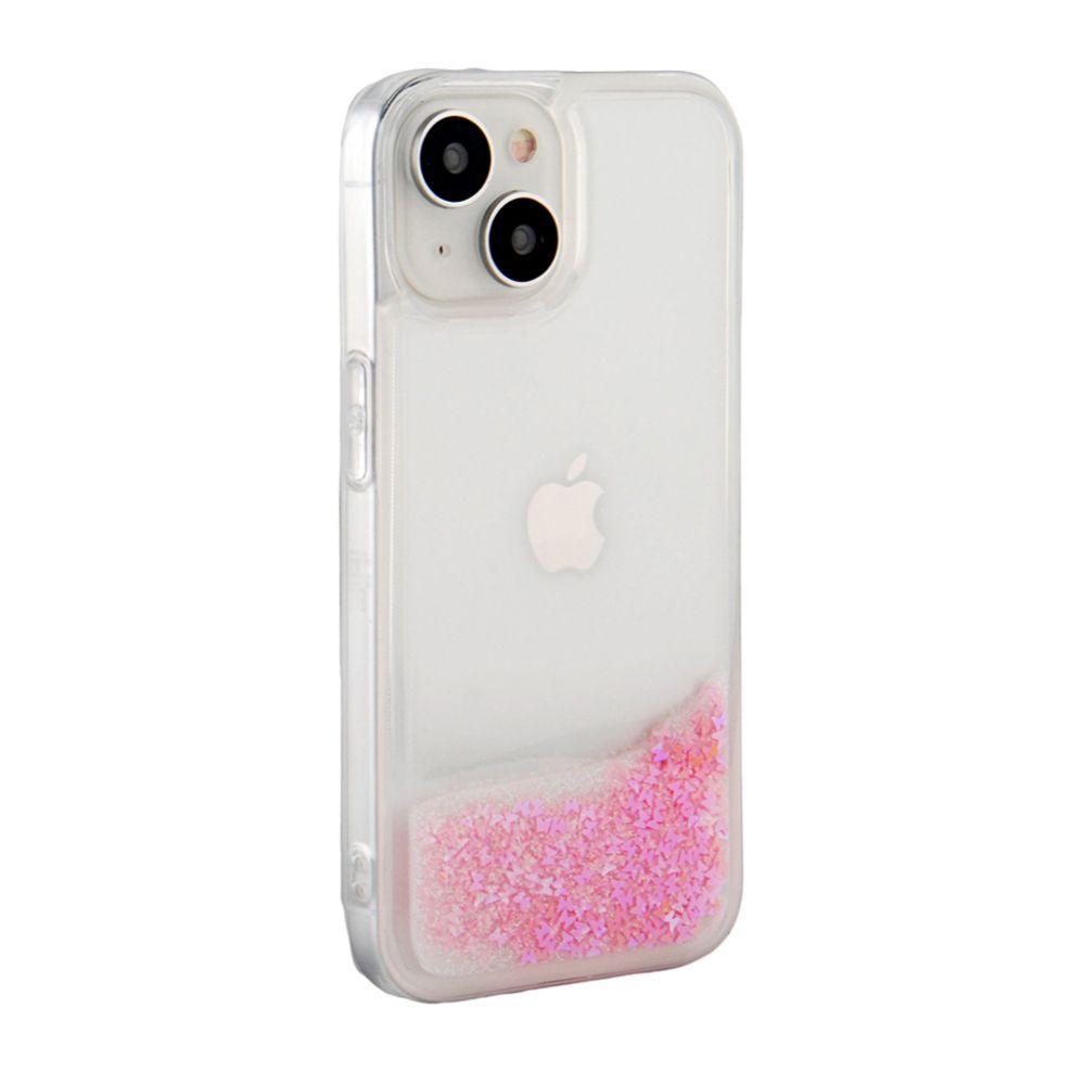 Чехол на заднюю панель iLike Apple iPhone 14 Silicone Case Water Glitter Pink