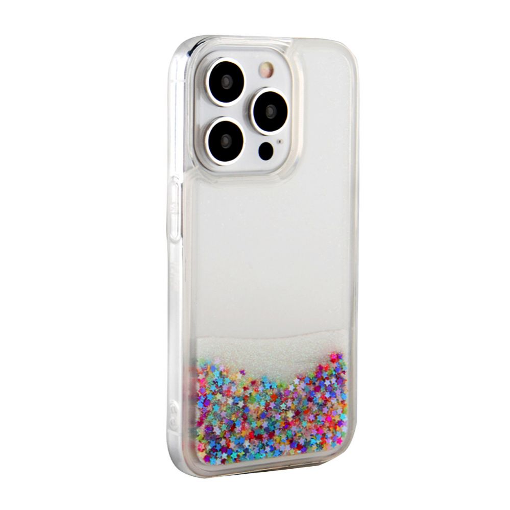 Чехол на заднюю панель iLike Apple iPhone 15 Pro Silicone Case Water Glitter Rainbow