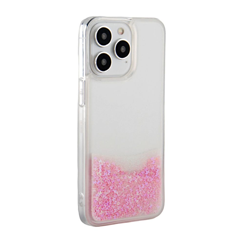 Чехол на заднюю панель iLike Apple iPhone 15 Pro Max Silicone Case Water Glitter Pink