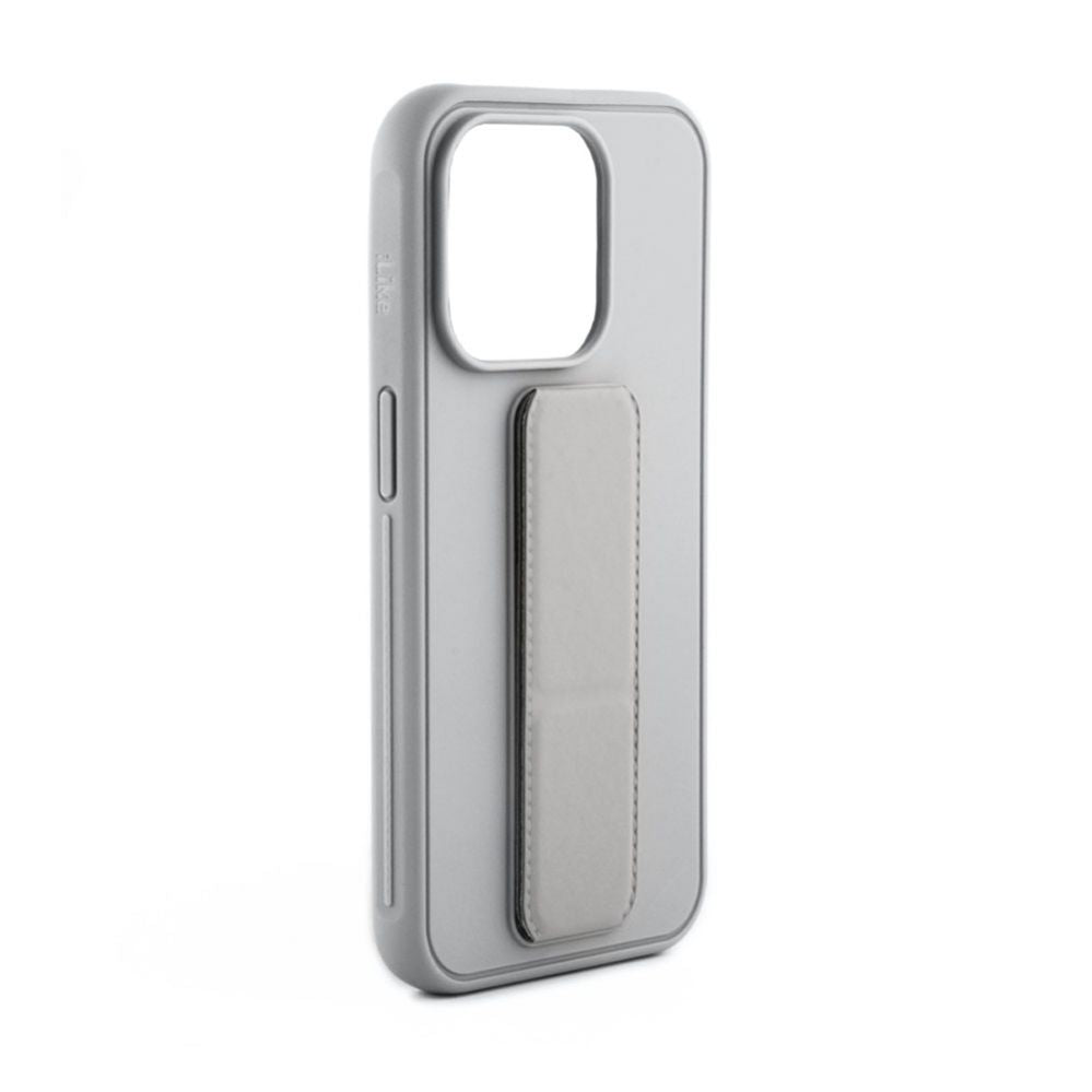 Tagakaaned iLike Apple iPhone 15 Plus Silicone Case with stand Silver