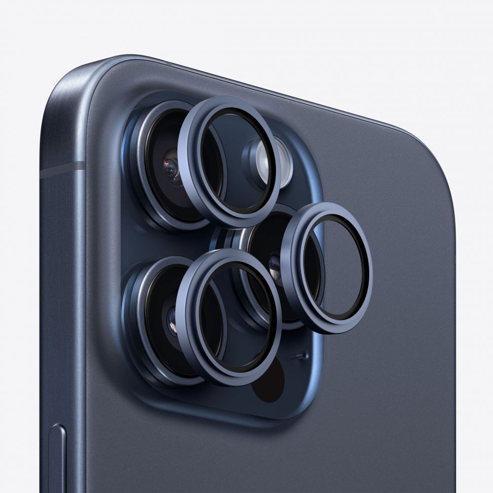 Kaitseklaasid Evelatus Apple iPhone 15 Pro / 15 Pro Max Camera Lens Protector Armor Blue Titanium