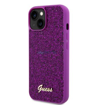 Tagakaaned Guess Apple iPhone 15 Sequin Script Logo Case Magenta