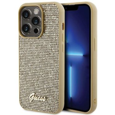 Tagakaaned Guess Apple iPhone 15 Pro Max HC PU DISCO SCRIPT METAL Gold