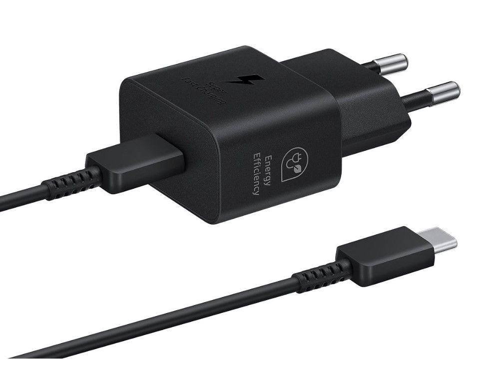 Adapter Samsung  USB-C 25W Travel Charger + USB-C Data Cable EP-T2510XBE Black