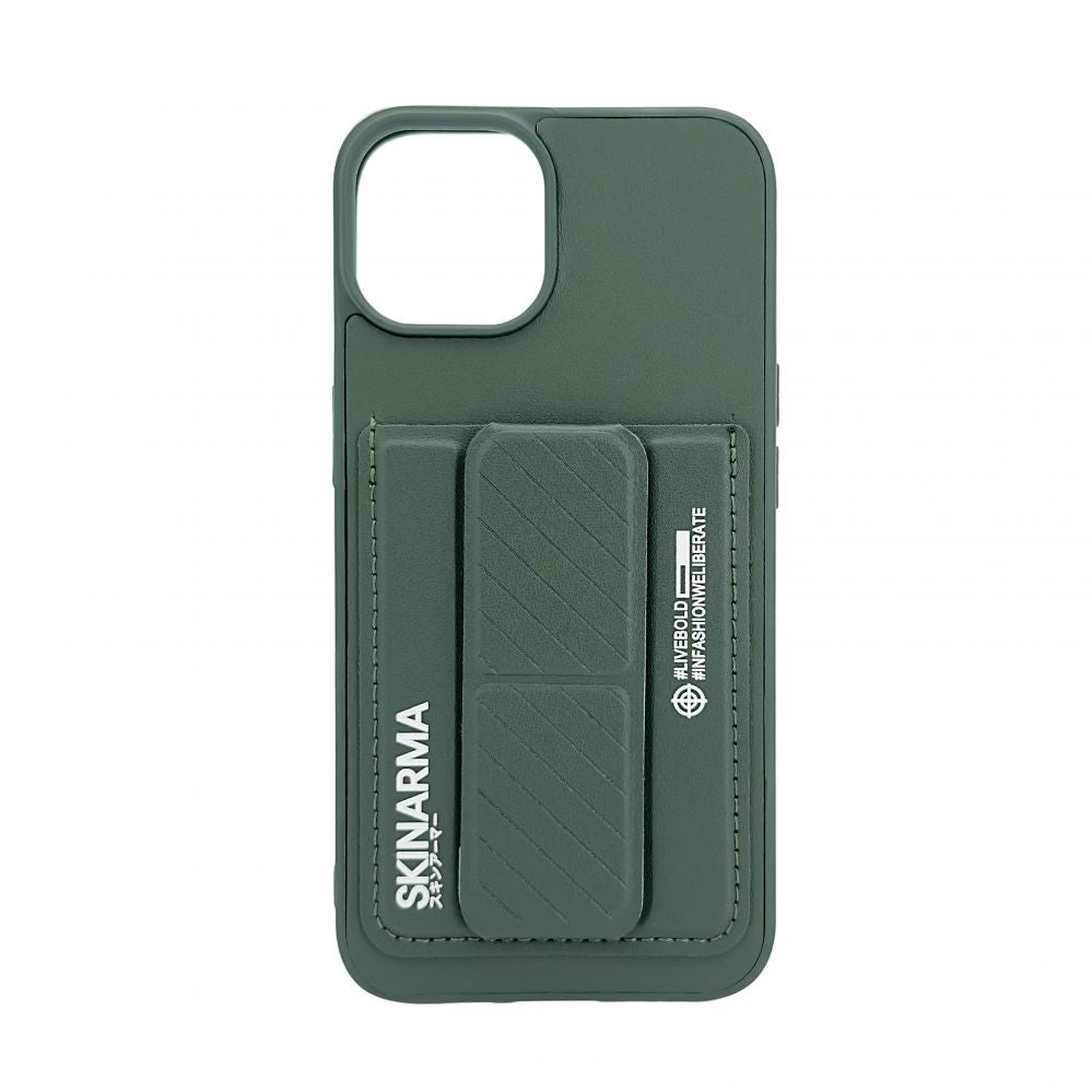 Чехол на заднюю панель iLike Apple iPhone 14 LEATHER HIDDEN POCKET STAND COVER Green