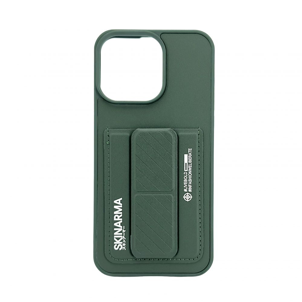 Tagakaaned iLike Apple iPhone 15 Pro LEATHER HIDDEN POCKET STAND COVER Green