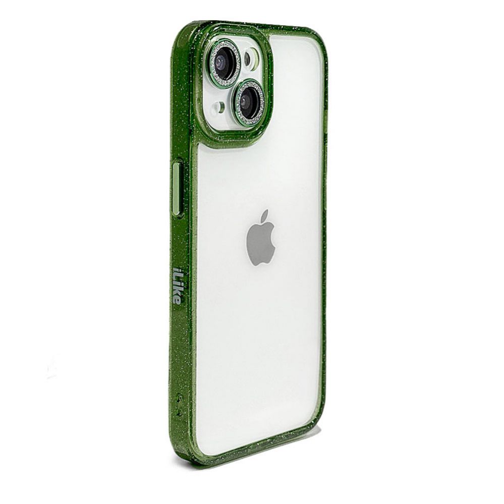 Back panel cover iLike Apple iPhone 15 STARS LENS ACRYLIC COVER Green