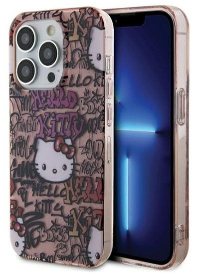 Чехол на заднюю панель Hello Kitty Apple iPhone 15 Pro Max 6.7 hardcase IML Tags Graffiti Pink
