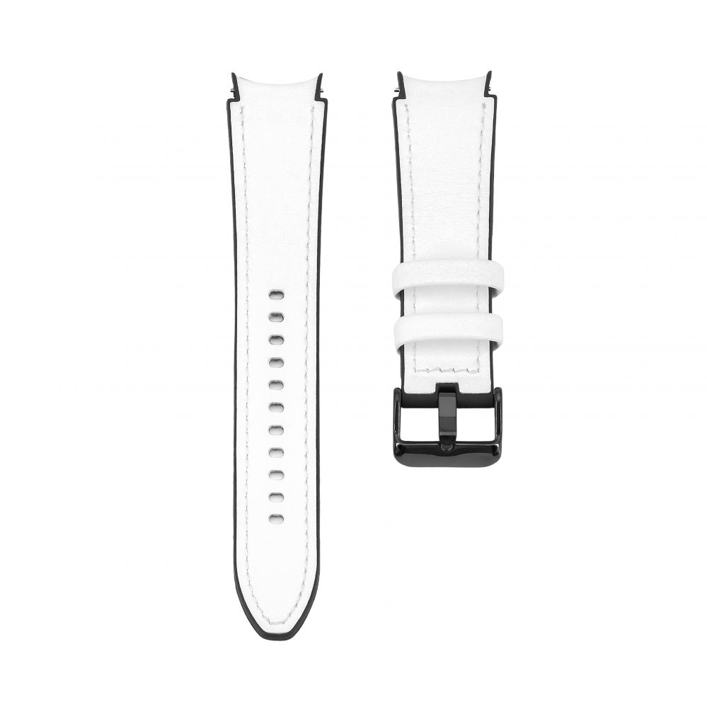 Rihm Connect  20mm Silicone Patch Leather Watch Strap (130mm M/L) White