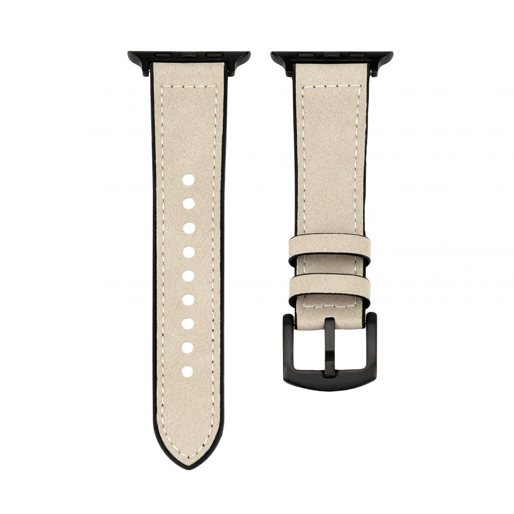 Strap Connect  Watch 42/44/45mm Silicone patch Leather Watch Strap (132mm M/L) White