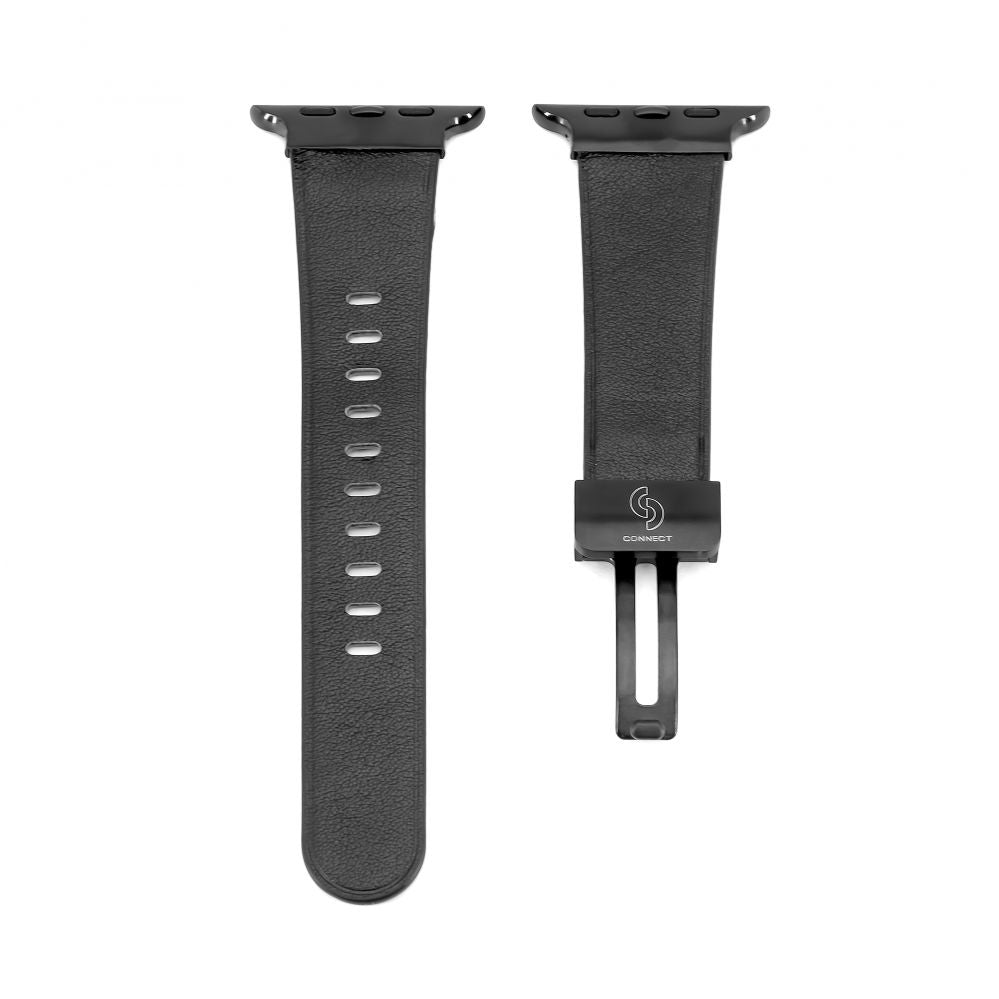 Rihm Connect  Watch 42/44/45mm Single loop buckle leather Watch Straps Black