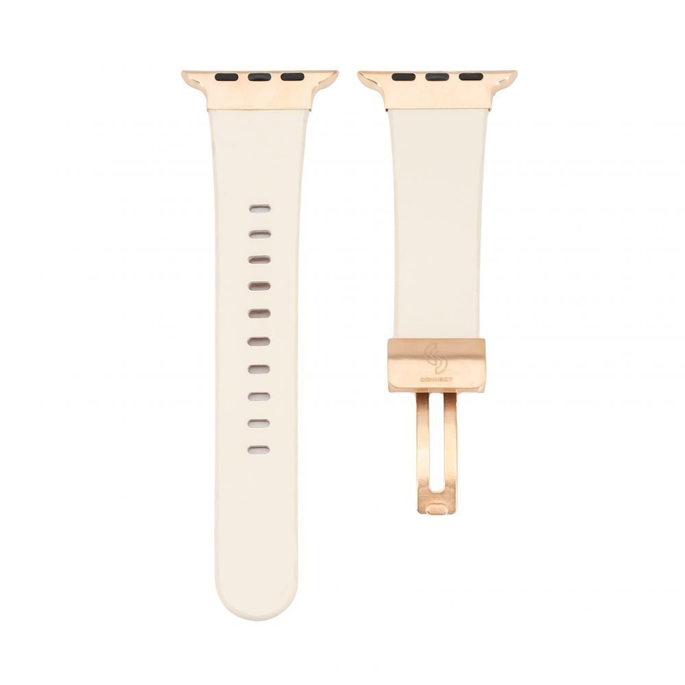 Ремешок Connect  Watch 42/44/45mm Single loop buckle leather Watch Straps White
