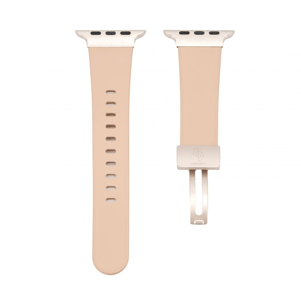 Rihm Connect  Watch 42/44/45mm Single loop buckle leather Watch Straps Rose pink
