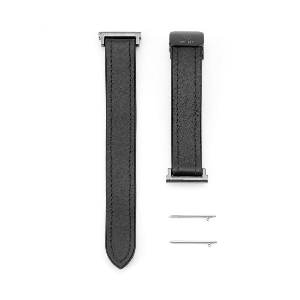 Rihm Connect  22mm Silicone Leather Watch Strap with Magnetic Black