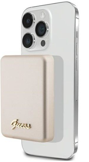 Väline aku Guess  Powerbank 3000mAh MagSafe Metal Script Logo Gold