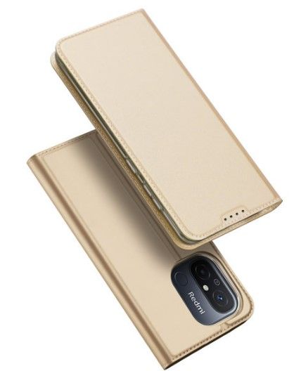 Kaaned - kaaned Dux Ducis Xiaomi Redmi 12C / Poco C55 / Cover Flip Card Wallet Stand case Gold