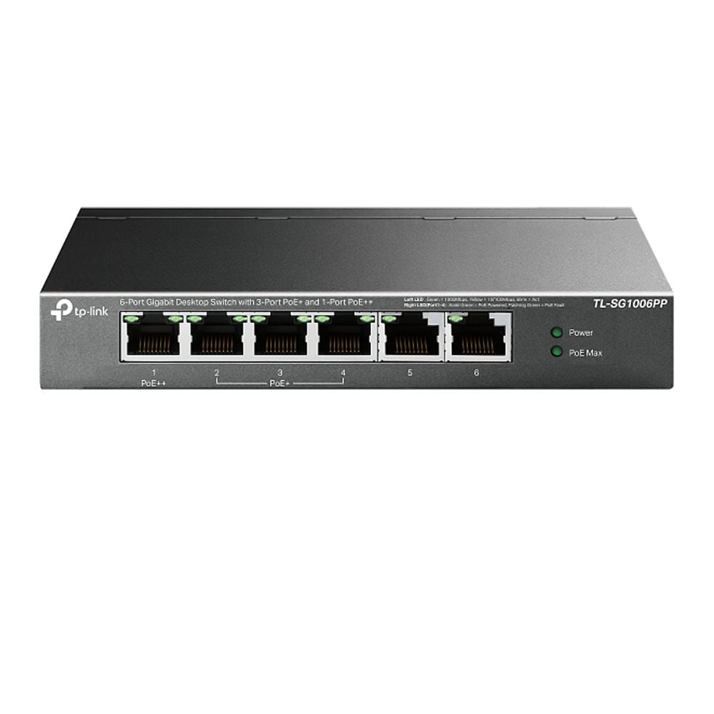 Коммутатор TP-Link  NET SWITCH 6PORT 3POE+/1POE++/TL-SG1006PP