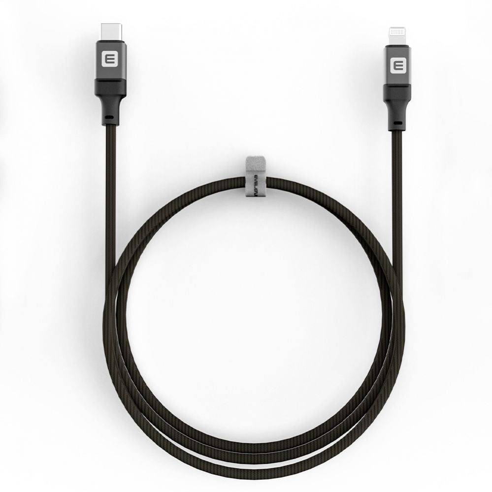 Кабель Evelatus  USB C to Lightning Cable 2.0M 60W (MFI09) Aluminum housing braiding Black