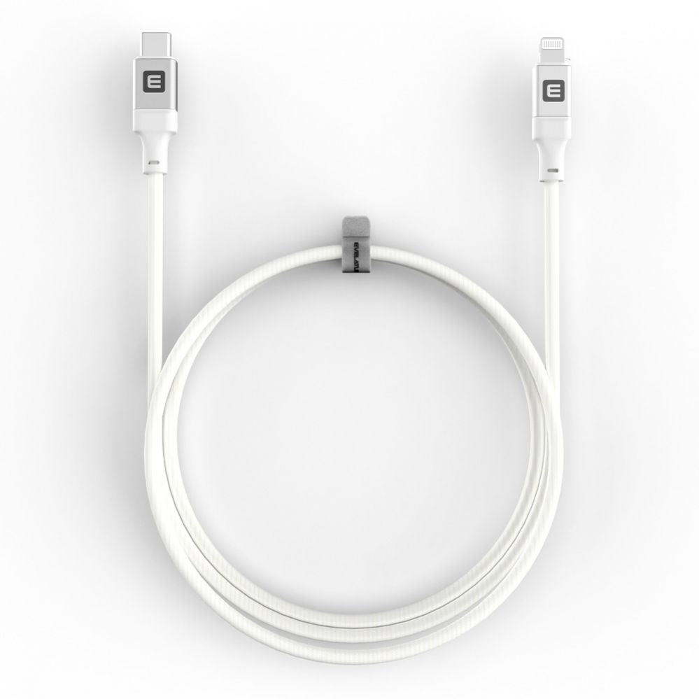 Кабель Evelatus  USB C to Lightning Cable 2.0M 60W (MFI09) Aluminum housing braiding White