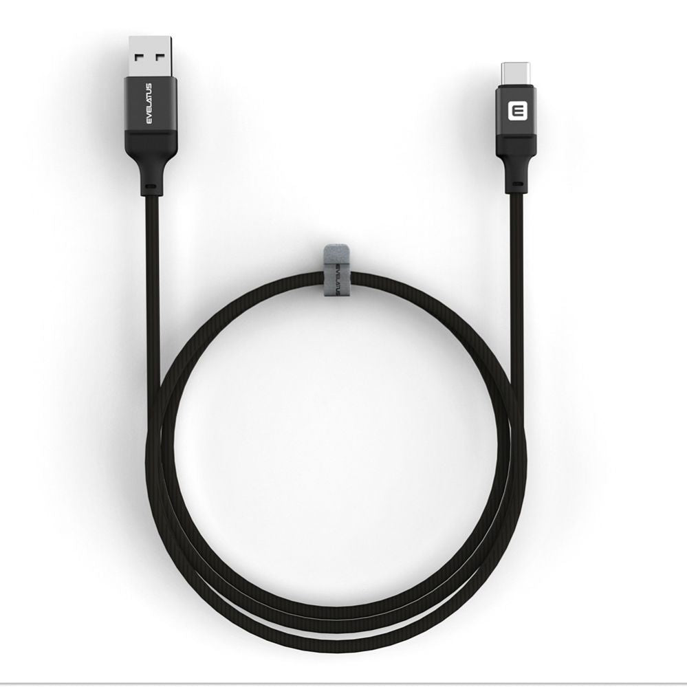 Kaabel Evelatus  Cable USB A to C, 1.2M Aluminum housing braiding Black