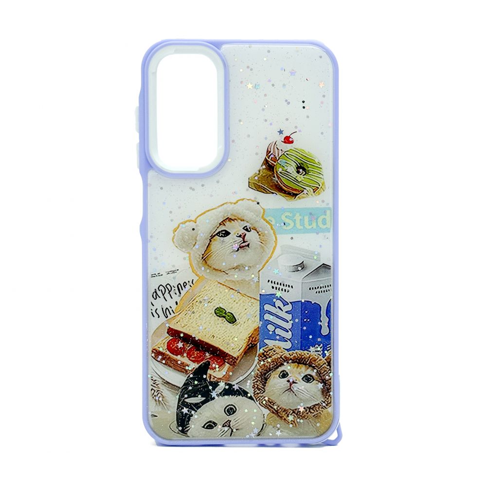 Чехол на заднюю панель iLike Samsung Galaxy A15 EPOXY CARTOON COVER case Purple White
