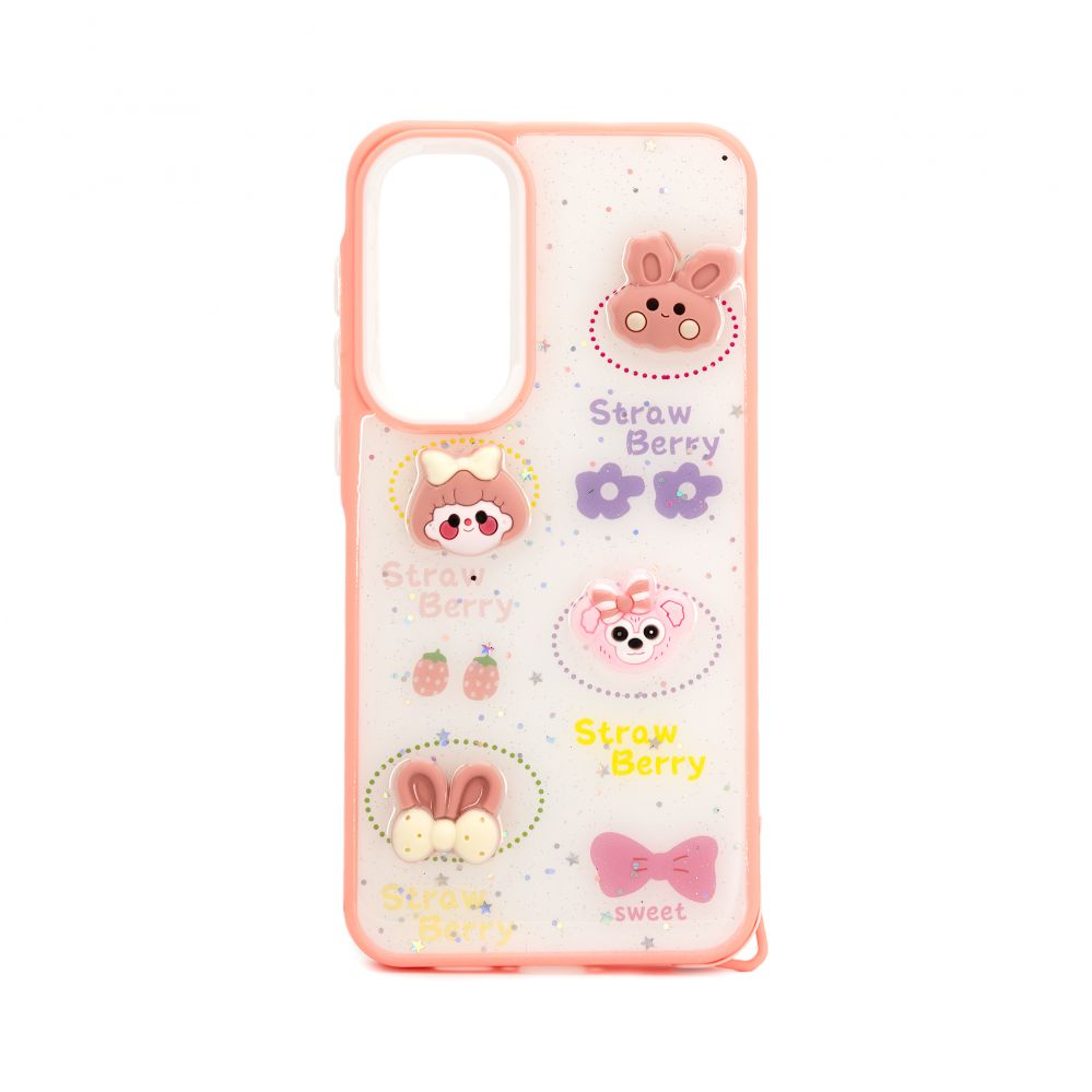 Tagakaaned iLike Samsung Galaxy A35 EPOXY CARTOON COVER White Pink