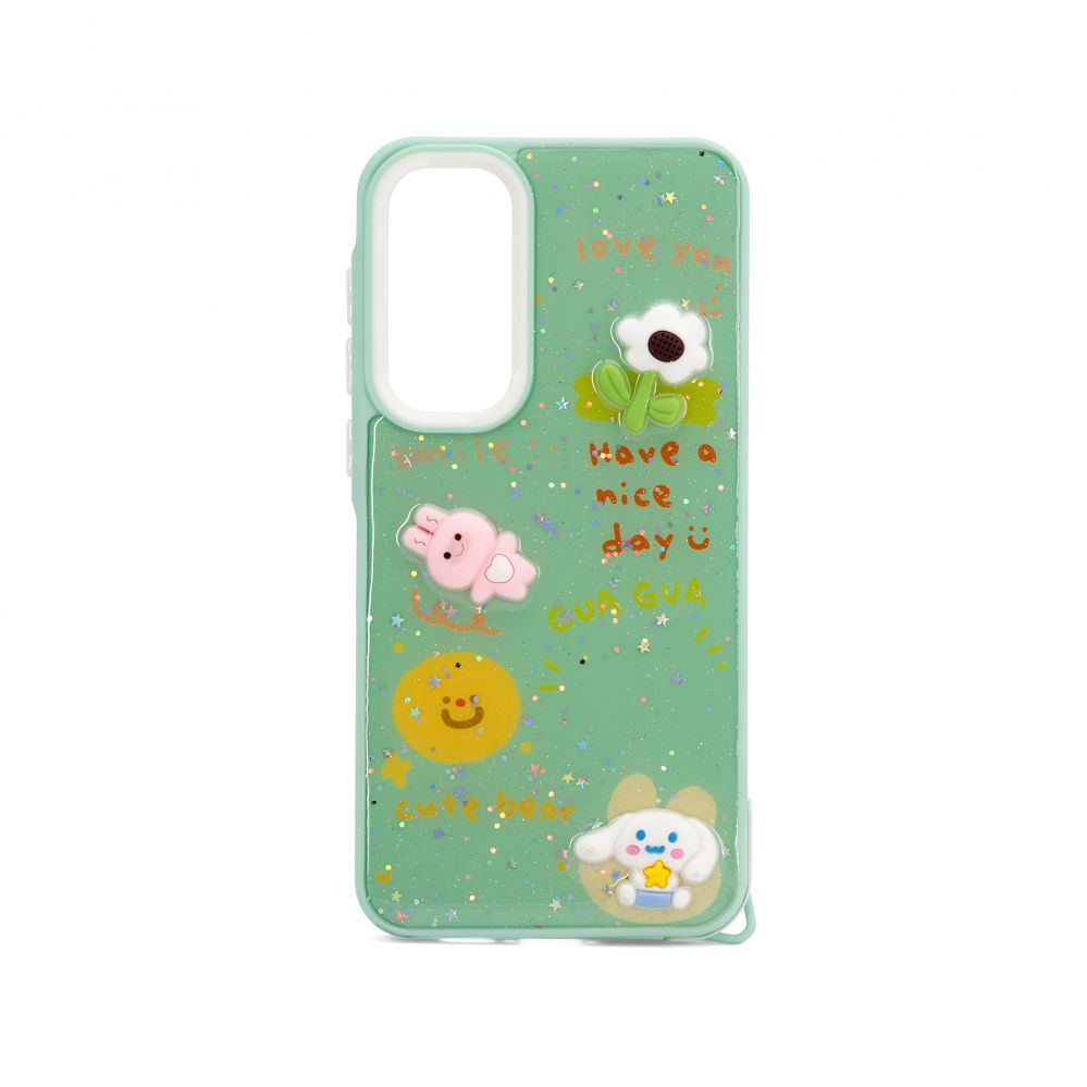 Back panel cover iLike Samsung Galaxy A55 EPOXY CARTOON COVER Light Green