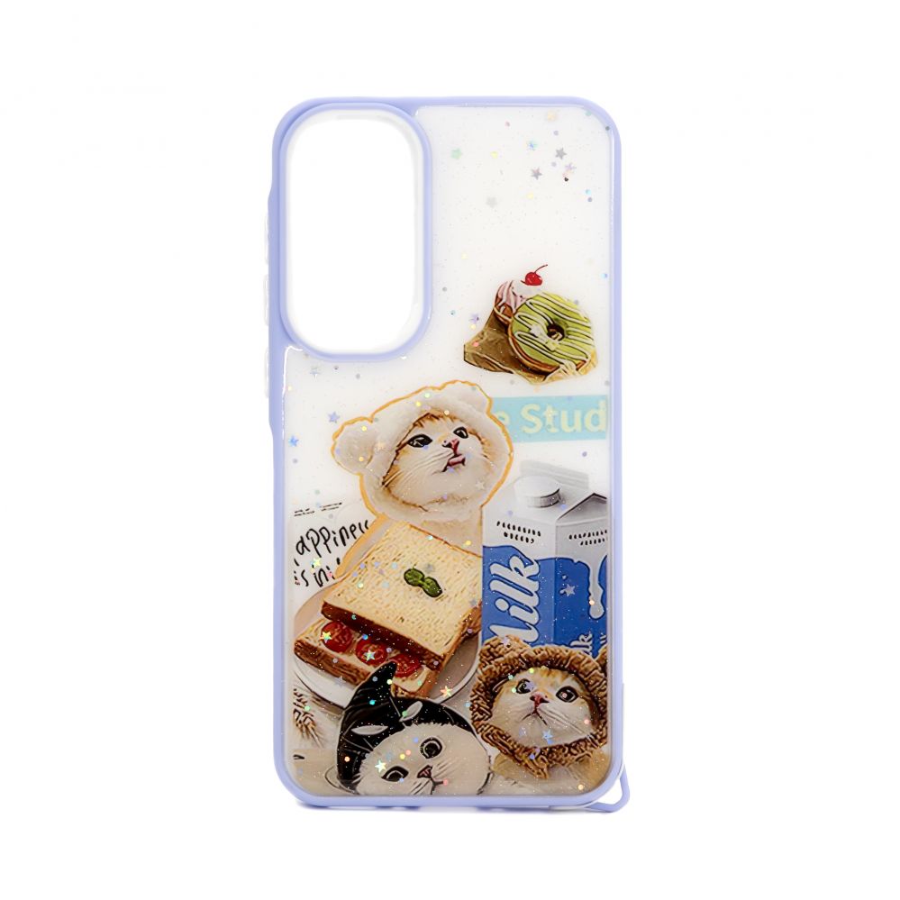 Чехол на заднюю панель iLike Samsung Galaxy A55 EPOXY CARTOON COVER White Blue