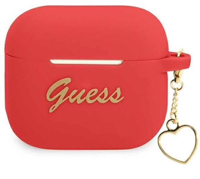 Чехол для наушников Guess Apple AirPods 3 cover Silicone Charm Heart Collection Red