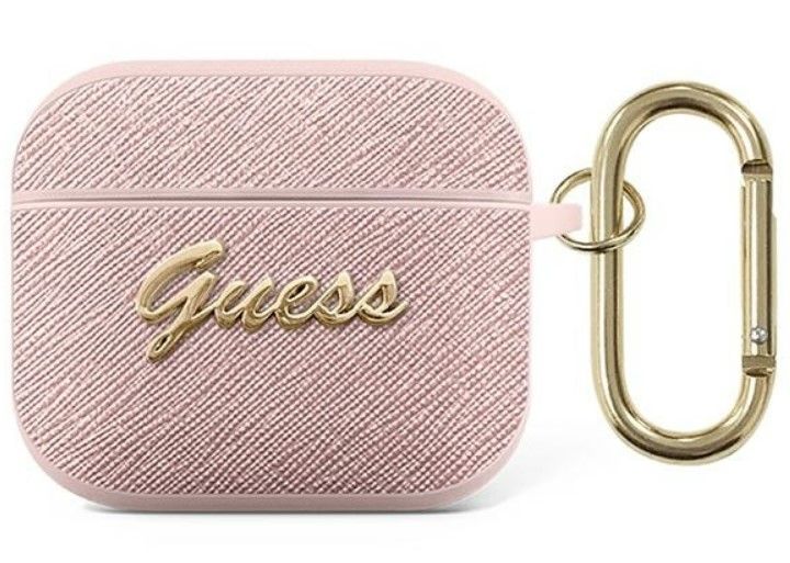 Korpus kõrvaklappidele Guess Apple AirPods 3 cover Saffiano Script Metal Collection case Pink