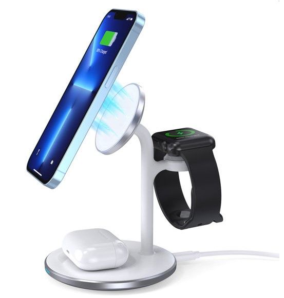 Док-станция Choetech  inductive charger (MagSafe compatible) stand for iPhone, Apple Watch, AirPods White