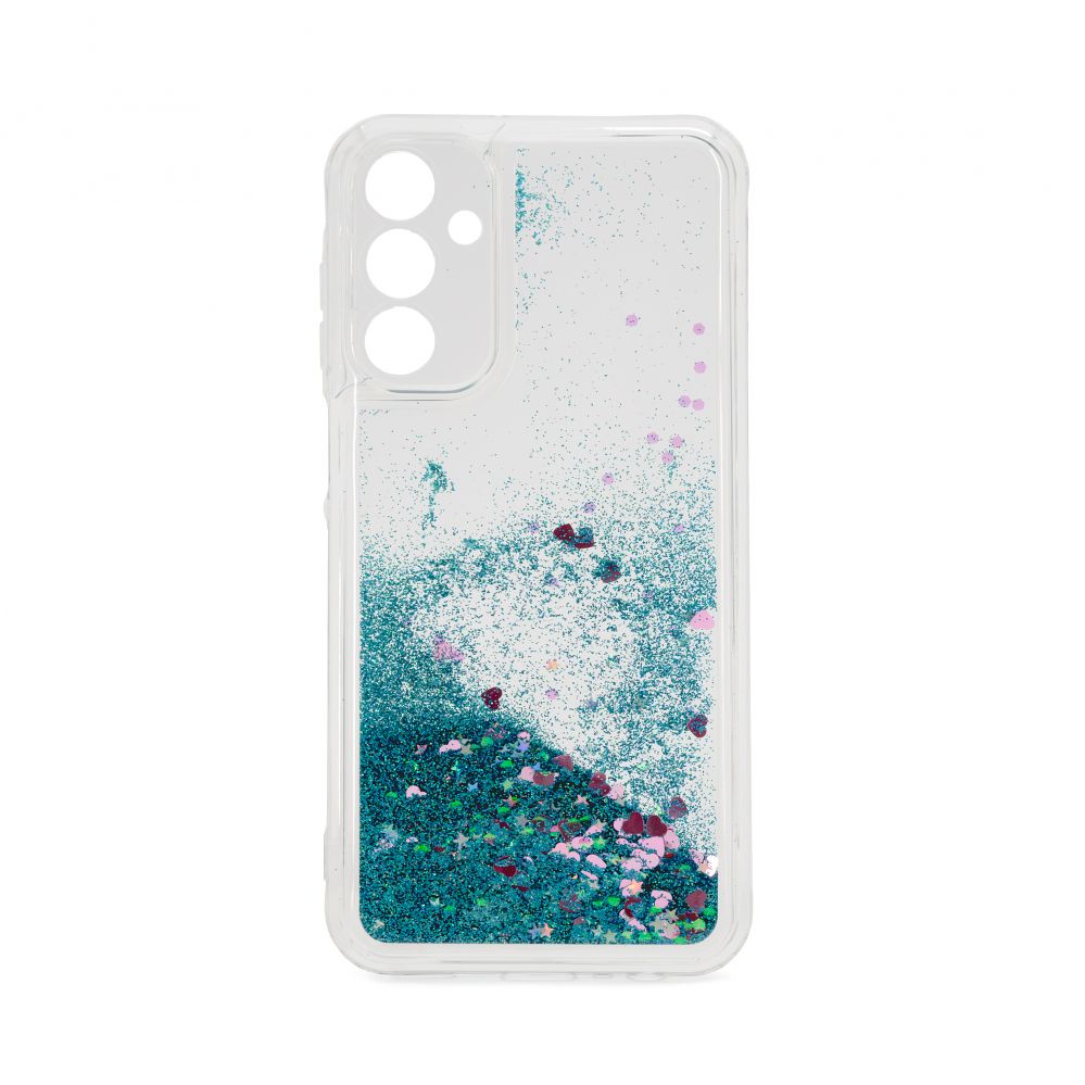Back panel cover iLike Samsung Galaxy A15 Silicone Case Water Glitter Blue
