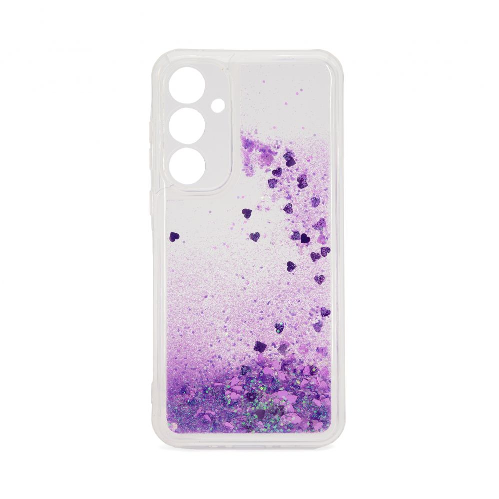 Tagakaaned iLike Samsung Galaxy A35 Silicone Case Water Glitter Purple