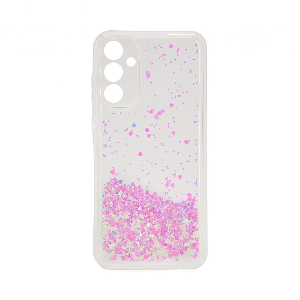 Tagakaaned iLike Samsung Galaxy A55 Silicone Case Water Glitter Light Pink