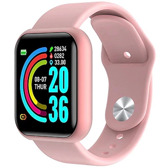 Smart watches iWear  M8 Smart & Fit Watch with Full Touch 1.3'' IPS Media control / HR / Blood pressure / Social Pink