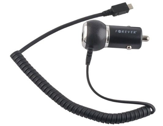 Авто зарядка Forever  1A Compact Design Car Charger Micro USB (Universal) 1,2m Cable Euro CE (EU Blister) Black
